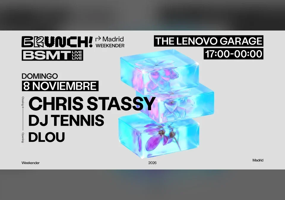 Cartel del Brunch Electronik Weekender del 8 de noviembre con Chris Stussy, DJ Tennis y DLOU en The Lenovo Garage
