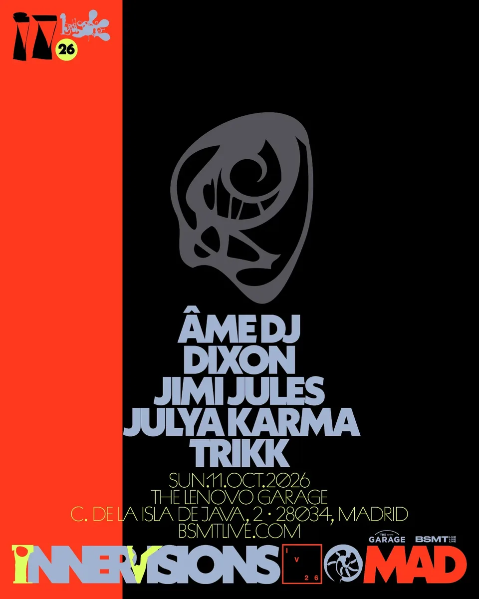 Cartel oficial de Innervisions MAD en The Lenovo Garage de Madrid