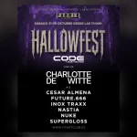 Cartel oficial del Hallowfest en Fabrik con Charlotte de Witte al frente de CODE