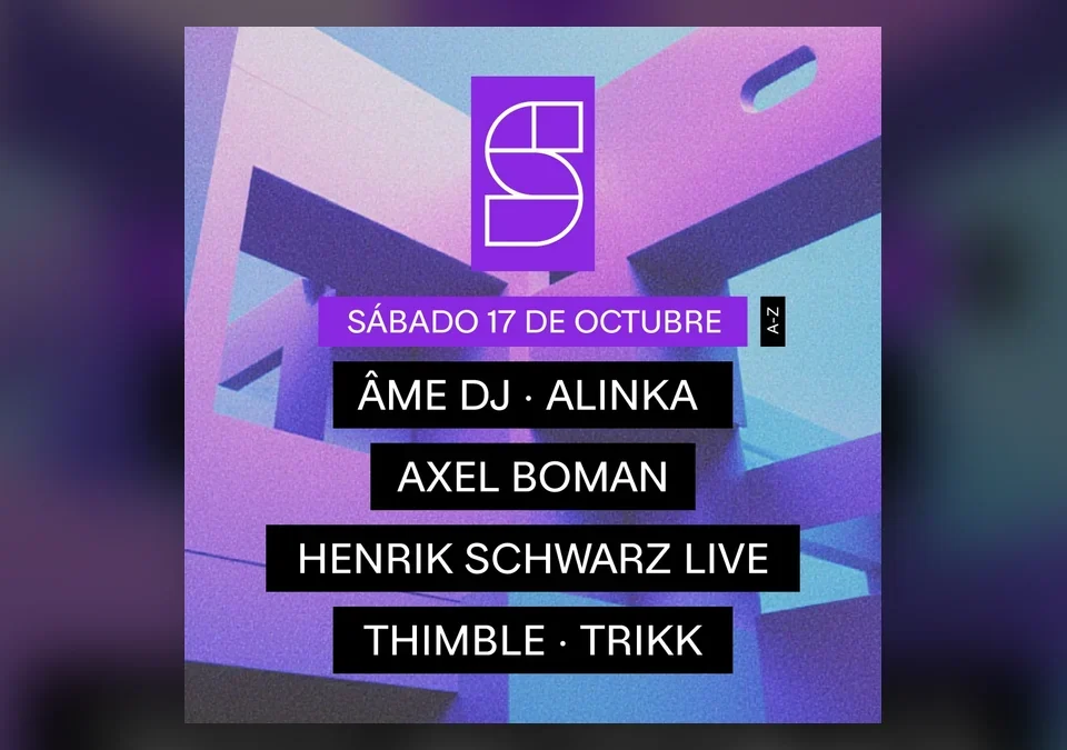 Cartel de Studio Club del 17 de octubre con Âme DJ, Alinka, Axel Boman, Henrik Schwarz Live, Thimble y Trikk
