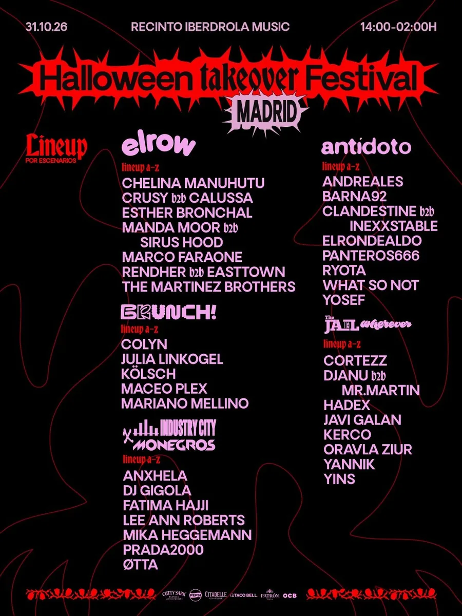 Cartel por escenarios de Halloween Takeover Madrid