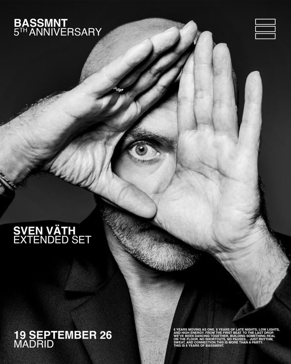 Cartel de BASSMNT CLUB presents SVEN VÄTH - V ANNIVERSARY I